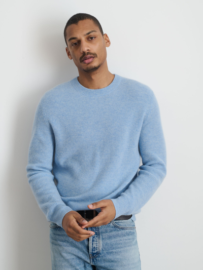 Shop Alex Mill Jordan Sweater In Lightweight Cashmere In Frost Blue