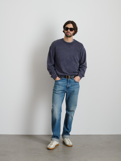 Shop Alex Mill Marlon Sweatshirt In Lightweight Cotton Terry In Dark Navy