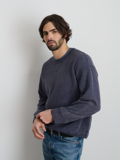 Shop Alex Mill Marlon Sweatshirt In Lightweight Cotton Terry In Dark Navy