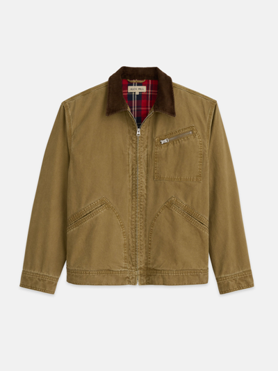 Shop Alex Mill Miller Zip Jacket In Canvas In Khaki