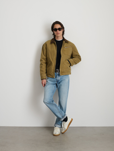 Shop Alex Mill Miller Zip Jacket In Canvas In Khaki