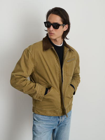 Shop Alex Mill Miller Zip Jacket In Canvas In Khaki