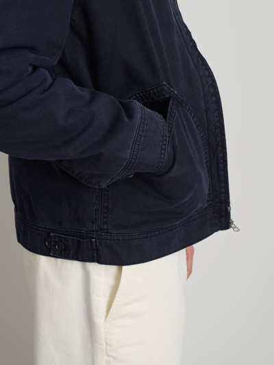 Shop Alex Mill Miller Zip Jacket In Canvas In Dark Navy