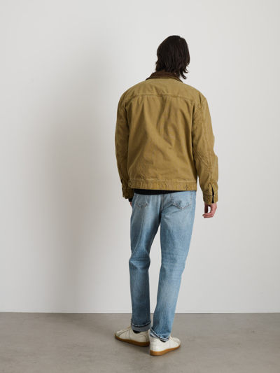 Shop Alex Mill Miller Zip Jacket In Canvas In Khaki