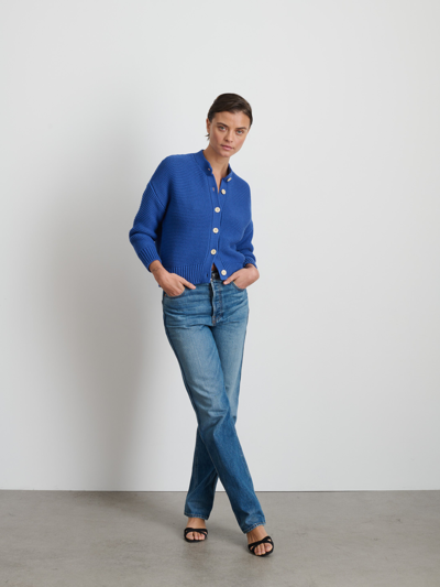 Alex Mill Nico Cardigan In Cotton In Cosmic Blue