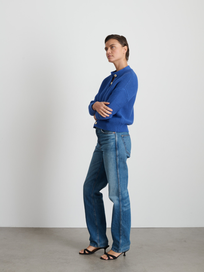 Alex Mill Nico Cardigan In Cotton In Cosmic Blue