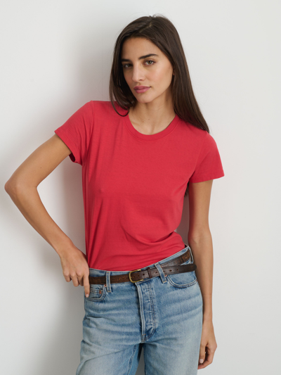 Shop Alex Mill Prospect Tee In Cotton Jersey In Cardinal