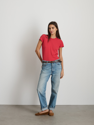 Shop Alex Mill Prospect Tee In Cotton Jersey In Cardinal