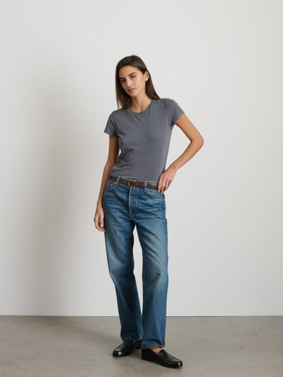 Shop Alex Mill Prospect Tee In Cotton Jersey In Charcoal