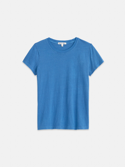 Shop Alex Mill Prospect Tee In Cotton Jersey In Washed Cobalt