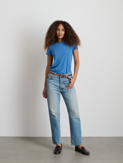 Shop Alex Mill Prospect Tee In Cotton Jersey In Washed Cobalt