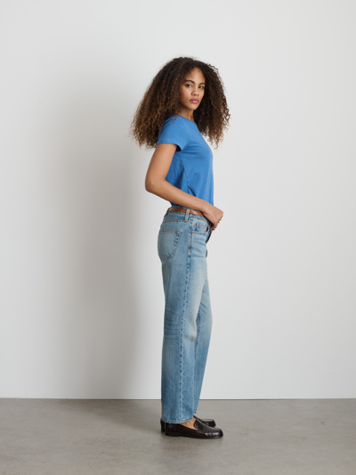 Alex Mill Prospect Tee In Cotton Jersey In Washed Cobalt
