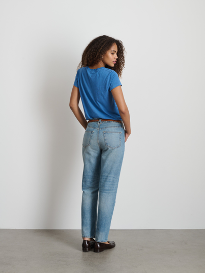 Shop Alex Mill Prospect Tee In Cotton Jersey In Washed Cobalt