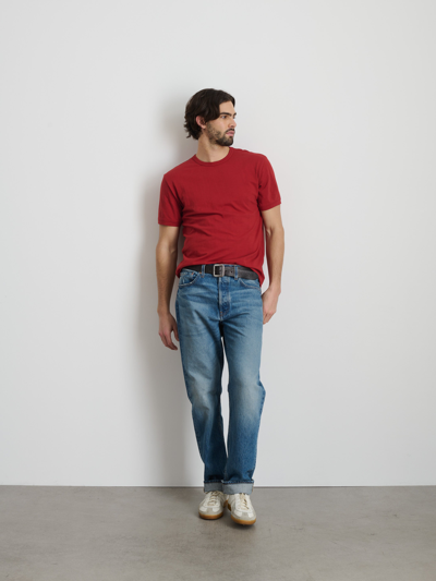 Shop Alex Mill Standard T-shirt In Slub Cotton In Barn Red