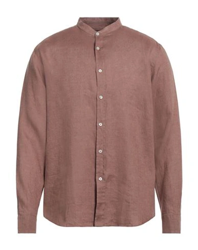 Liu •jo Man Man Shirt Brown Size 16 Linen In Brown