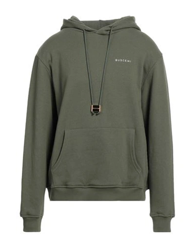 Buscemi Man Sweatshirt Green Size L Cotton, Elastane In Green