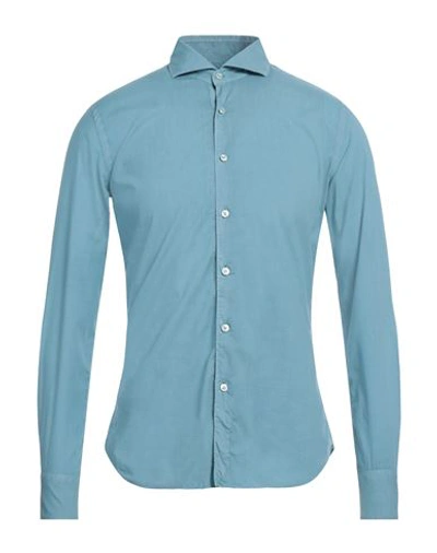Shop Xacus Man Shirt Light Blue Size 15 Cotton