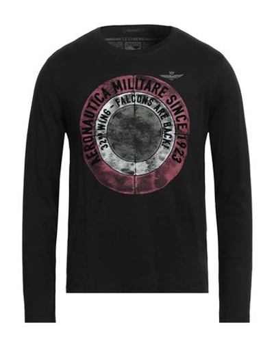 Shop Aeronautica Militare Man T-shirt Black Size Xl Cotton
