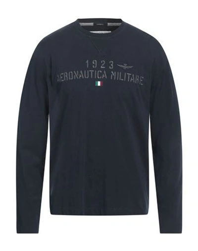 Shop Aeronautica Militare Man T-shirt Midnight Blue Size M Cotton