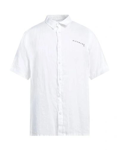 Shop Richmond X Man Shirt White Size 40 Linen