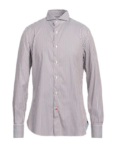 Shop Isaia Man Shirt Dove Grey Size 17 Cotton
