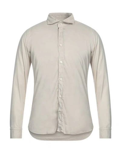 Shop Mastricamiciai Man Shirt Beige Size 15 ¾ Cotton, Elastane