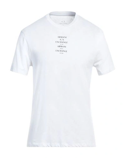 Shop Armani Exchange Man T-shirt White Size S Linen, Cotton