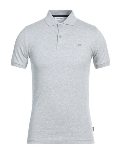 Shop Calvin Klein Man Polo Shirt Light Grey Size Xs Cotton