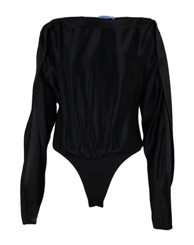 Shop Mugler Woman Bodysuit Black Size 4 Viscose