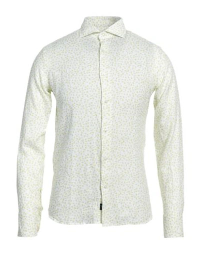 Brouback Man Shirt Acid Green Size 15 Linen In Green