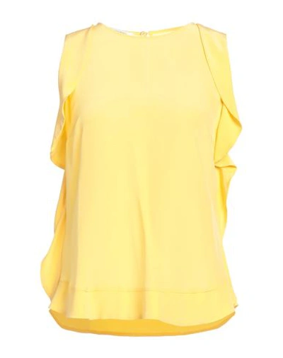 Shop Barba Napoli Woman Top Yellow Size 8 Silk