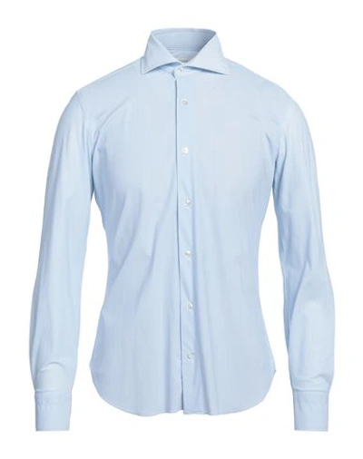 Shop Barba Napoli Man Shirt Sky Blue Size 17 Polyamide, Elastane