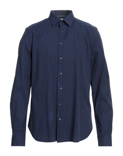 Shop Michael Kors Mens Man Shirt Midnight Blue Size 15 Cotton