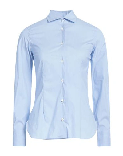 Shop Barba Napoli Woman Shirt Light Blue Size 2 Cotton, Polyamide, Elastane