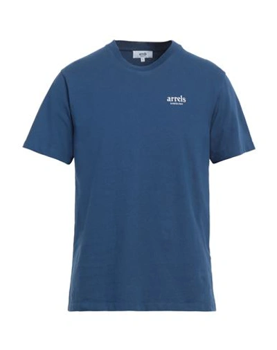 Shop Arrels Barcelona Man T-shirt Navy Blue Size L Organic Cotton