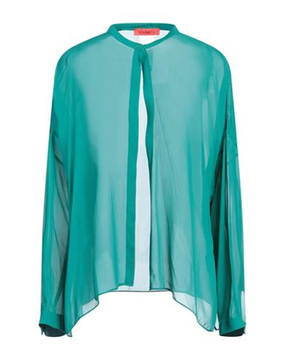 Max & Co . Woman Shirt Emerald Green Size 12 Viscose In Green