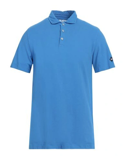 Shop Husky Man Polo Shirt Azure Size 44 Cotton, Elastane In Blue