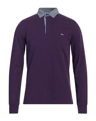 Shop Harmont & Blaine Man Polo Shirt Purple Size Xxl Cotton