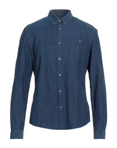 Shop Drykorn Man Shirt Blue Size Xl Cotton