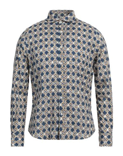 Shop Portofiori Man Shirt Navy Blue Size 15 ½ Cotton