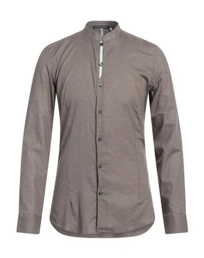 Shop Daniele Alessandrini Man Shirt Khaki Size Xl Linen, Cotton In Beige