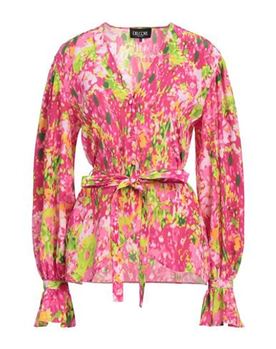 Shop Del Core Woman Shirt Fuchsia Size 6 Silk In Pink