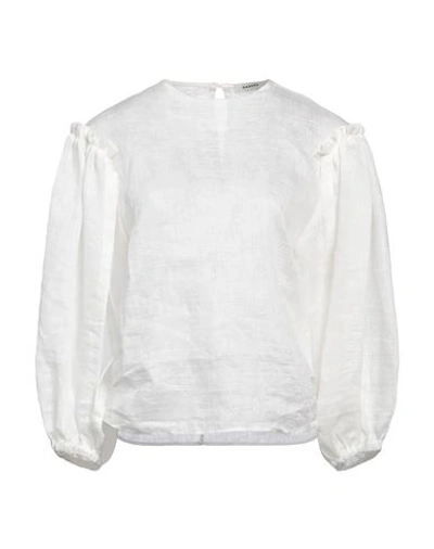Shop Sandro Woman Top White Size 3 Linen, Polyester