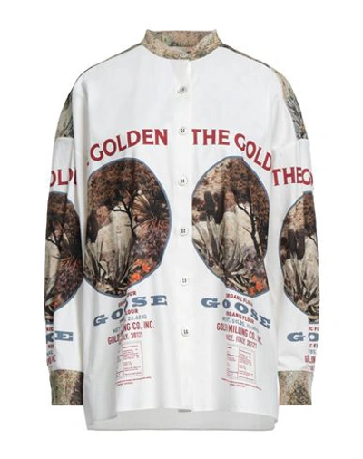 Shop Golden Goose Woman Shirt Off White Size S Cotton, Polyester