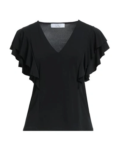 Shop Kaos Woman T-shirt Black Size 10 Acetate, Polyamide, Elastane