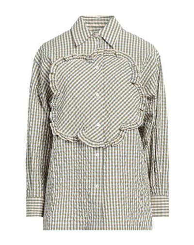Shop Kenzo Woman Shirt Military Green Size 6 Cotton, Polyester, Lycra
