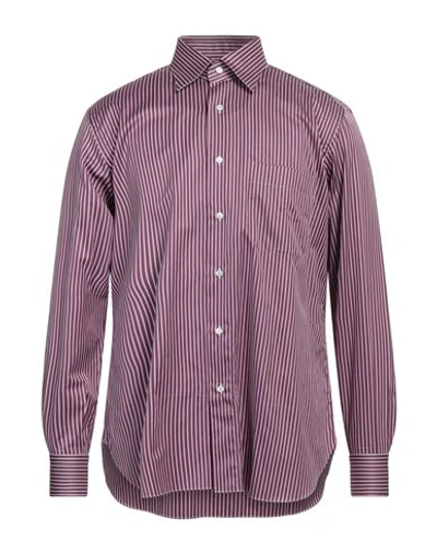 Shop Brioni Man Shirt Magenta Size 15 ½ Cotton