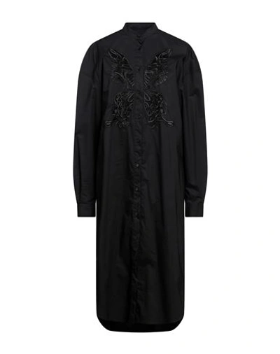 Shop Stella Jean Woman Midi Dress Black Size 6 Cotton