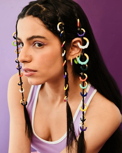 Lunaya Mini Molten Hoops Black In Black