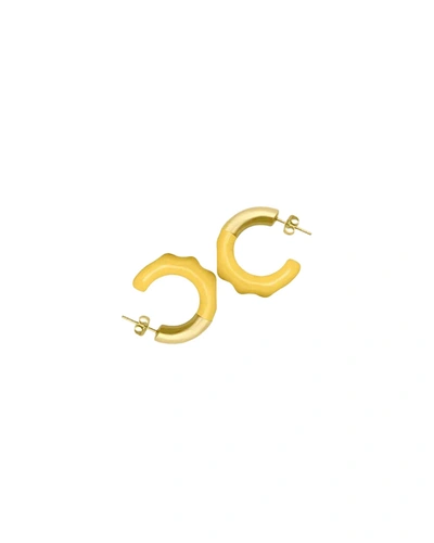 Lunaya Mini Molten Hoops Yellow In Yellow